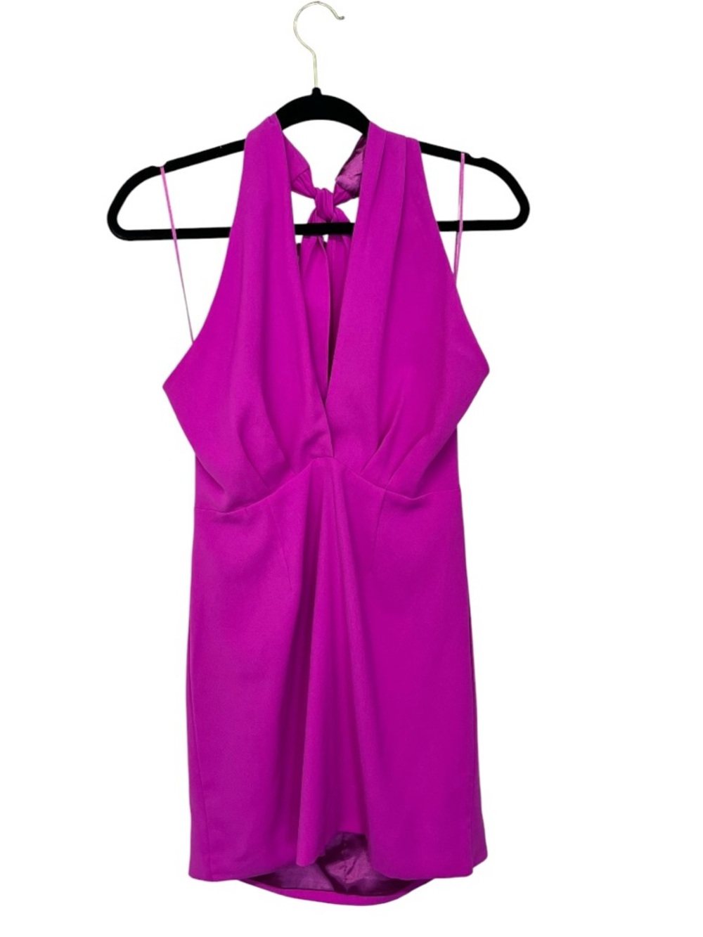 DO + BE | Purple Fuchsia Evening Party Sleeveless Neck Tie Mini Dress M
